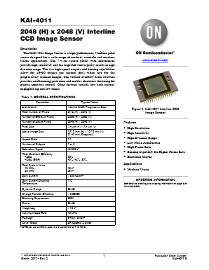 KAI-4011-ABA-CD-BA Datasheet PDF ON Semiconductor