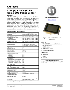 KAF-8300-AXC-CD-AA Datasheet PDF ON Semiconductor
