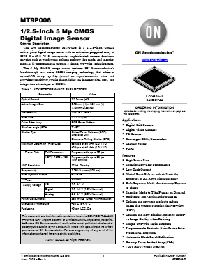 MT9P006I12STCU-DP Datasheet PDF ON Semiconductor