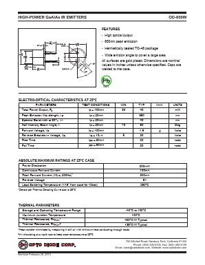 OD-850W Datasheet PDF OptoDiode Corp