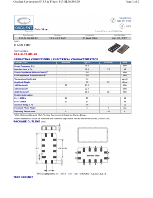 813-SL76.8M-20 Datasheet PDF Oscilent Corporation