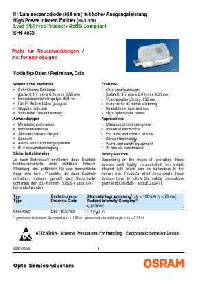Q65110A2109 Datasheet PDF OSRAM GmbH