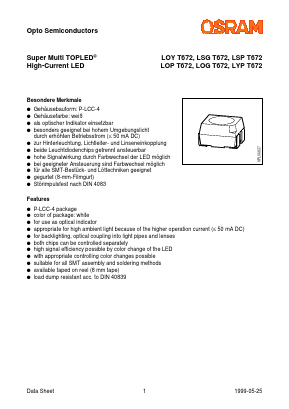 LOPT672-LP Datasheet PDF OSRAM GmbH