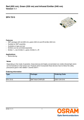 SFH7013 Datasheet PDF OSRAM GmbH
