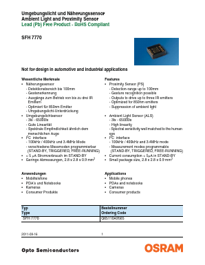 SFH-7770 Datasheet PDF OSRAM GmbH