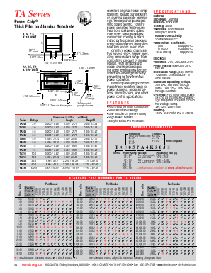 TA210PAR250J Datasheet PDF Ohmite Mfg. Co.