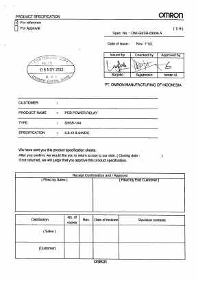 G5SB-1A4-DC5 Datasheet PDF OMRON Corporation