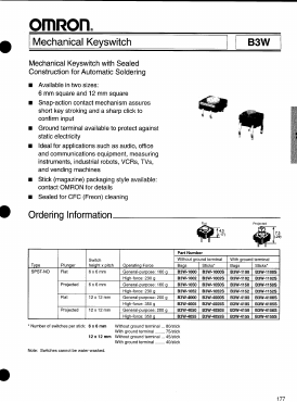 B3W-XXXX Datasheet PDF OMRON Corporation