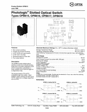 OPB615 Datasheet PDF Optek Technology