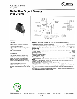 OPB745 Datasheet PDF Optek Technology