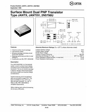 2N5796U Datasheet PDF Optek Technology