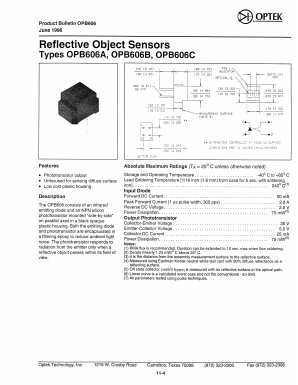 OPB606 Datasheet PDF Optek Technology