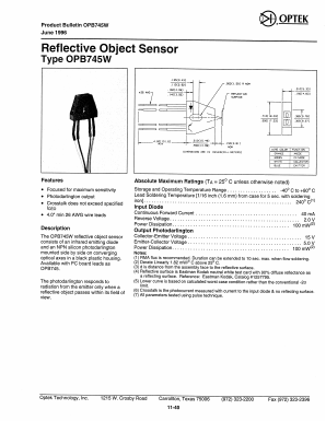 OPB745W Datasheet PDF Optek Technology