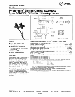 OPB901W55 Datasheet PDF Optek Technology