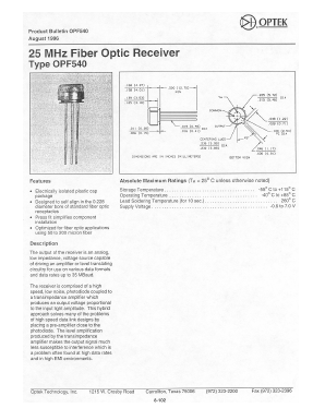 OPF540 Datasheet PDF Optek Technology