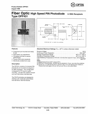 OPF431 Datasheet PDF Optek Technology