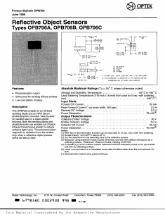 OPB706B Datasheet PDF Optek Technology