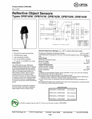 OPB742W Datasheet PDF Optek Technology
