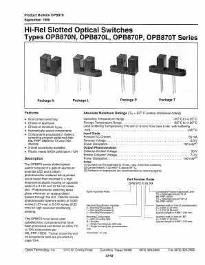 OPB870L Datasheet PDF Optek Technology