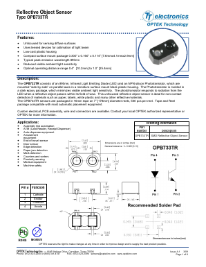 OPB733TR Datasheet PDF Optek Technology