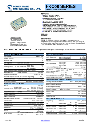 FKC08-12S15 Datasheet PDF Power Mate Technology