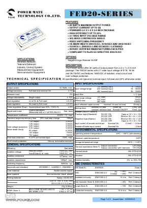 FED20 Datasheet PDF Power Mate Technology