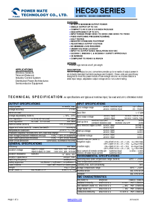 HEC50-24S2P5-HS3 Datasheet PDF Power Mate Technology