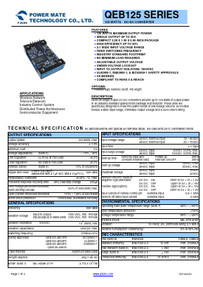 QEB125-24S05-HS2 Datasheet PDF Power Mate Technology