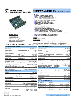 HEC75-48D0518-M Datasheet PDF Power Mate Technology