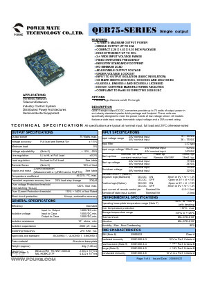 QEB75 Datasheet PDF Power Mate Technology