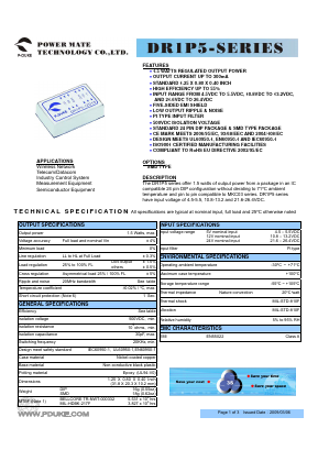 DR1P5-05D05 Datasheet PDF Power Mate Technology