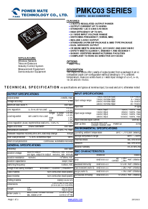PMKC03-05D05 Datasheet PDF Power Mate Technology