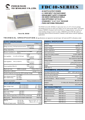 FDC40-12S12 Datasheet PDF Power Mate Technology