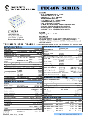 FEC40W Datasheet PDF Power Mate Technology
