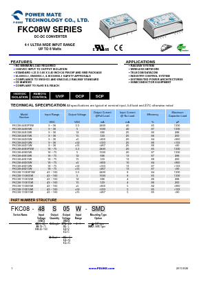 FKC08-24S05W Datasheet PDF Power Mate Technology