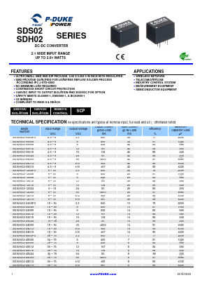 SDH02-05D05H Datasheet PDF Power Mate Technology