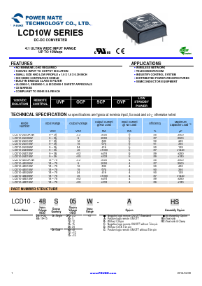 LCD10-24S05W Datasheet PDF Power Mate Technology