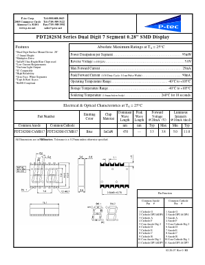 PDT282SM-CAMB17 Datasheet PDF P-tec Corporation