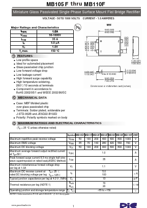 MB105F Datasheet PDF PACELEADER INDUSTRIAL