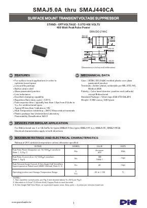 SMAJ80A Datasheet PDF PACELEADER INDUSTRIAL