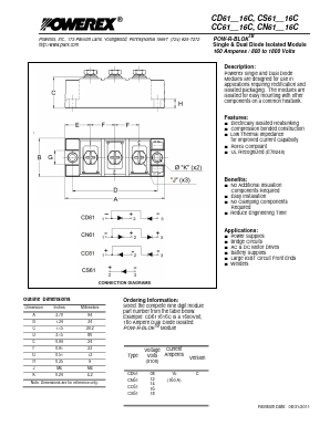 CC611216C Datasheet PDF Power Analog Micoelectronics