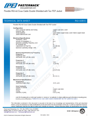 RG142B-U Datasheet PDF Pasternack Enterprises, Inc.