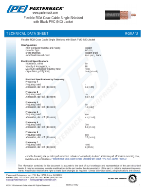 RG8A-U Datasheet PDF Pasternack Enterprises, Inc.