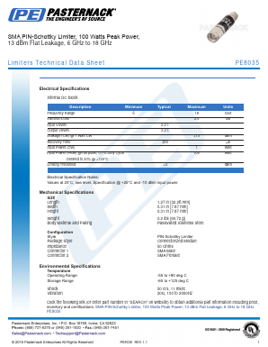 PE8035 Datasheet PDF Pasternack Enterprises, Inc.