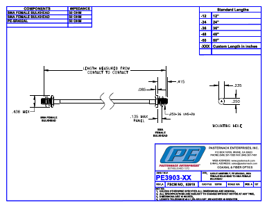 PE3903 Datasheet PDF Pasternack Enterprises, Inc.