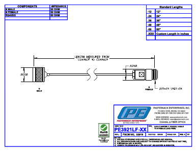 PE3921LF-60 Datasheet PDF Pasternack Enterprises, Inc.