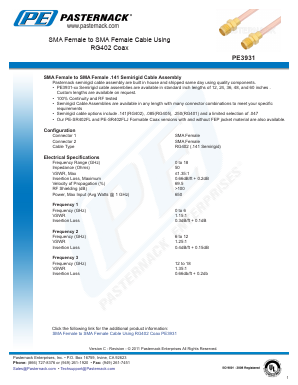 PE3931 Datasheet PDF Pasternack Enterprises, Inc.