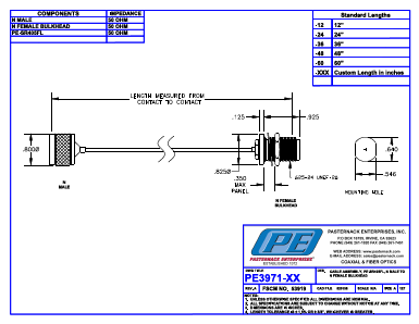 PE3971-12 Datasheet PDF Pasternack Enterprises, Inc.