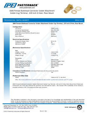 PE4101 Datasheet PDF Pasternack Enterprises, Inc.