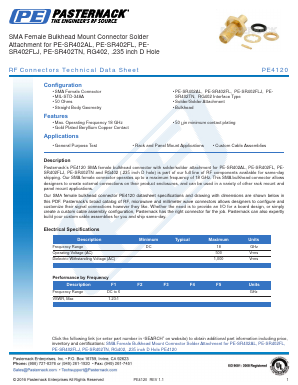 PE4120 Datasheet PDF Pasternack Enterprises, Inc.